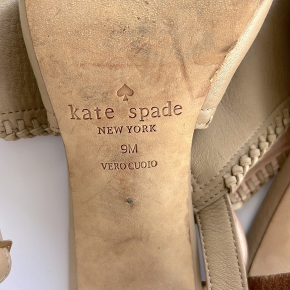 Kate Spade New York Orlene Peep Toe Block Heel Sandals Pale Taupe Size 9 - Picture 11 of 15